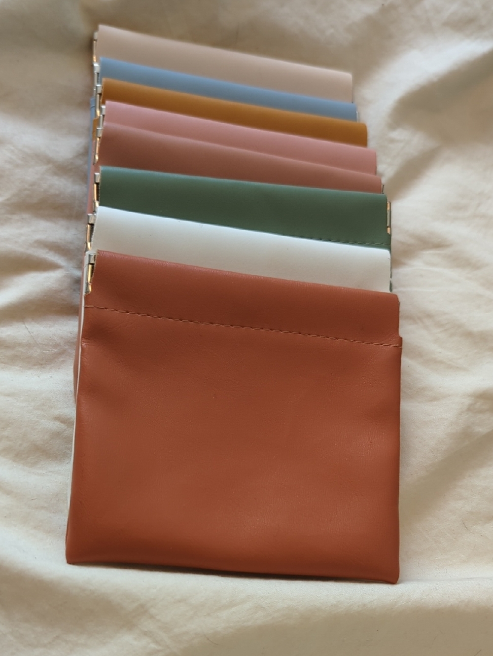 Minimalist Leather Coin Pouch - Terracotta